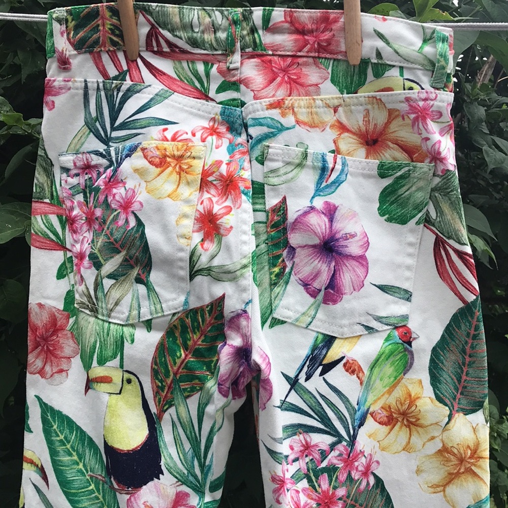 Zara TRF Tropical Hi Rise Mom fit ankle jeans 🌺🌴 - Picture 9 of 14